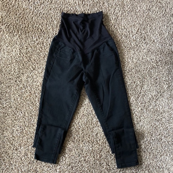 Indigo Blue Sz SL Full Panel Black Maternity Skinny Pants - Picture 1 of 3